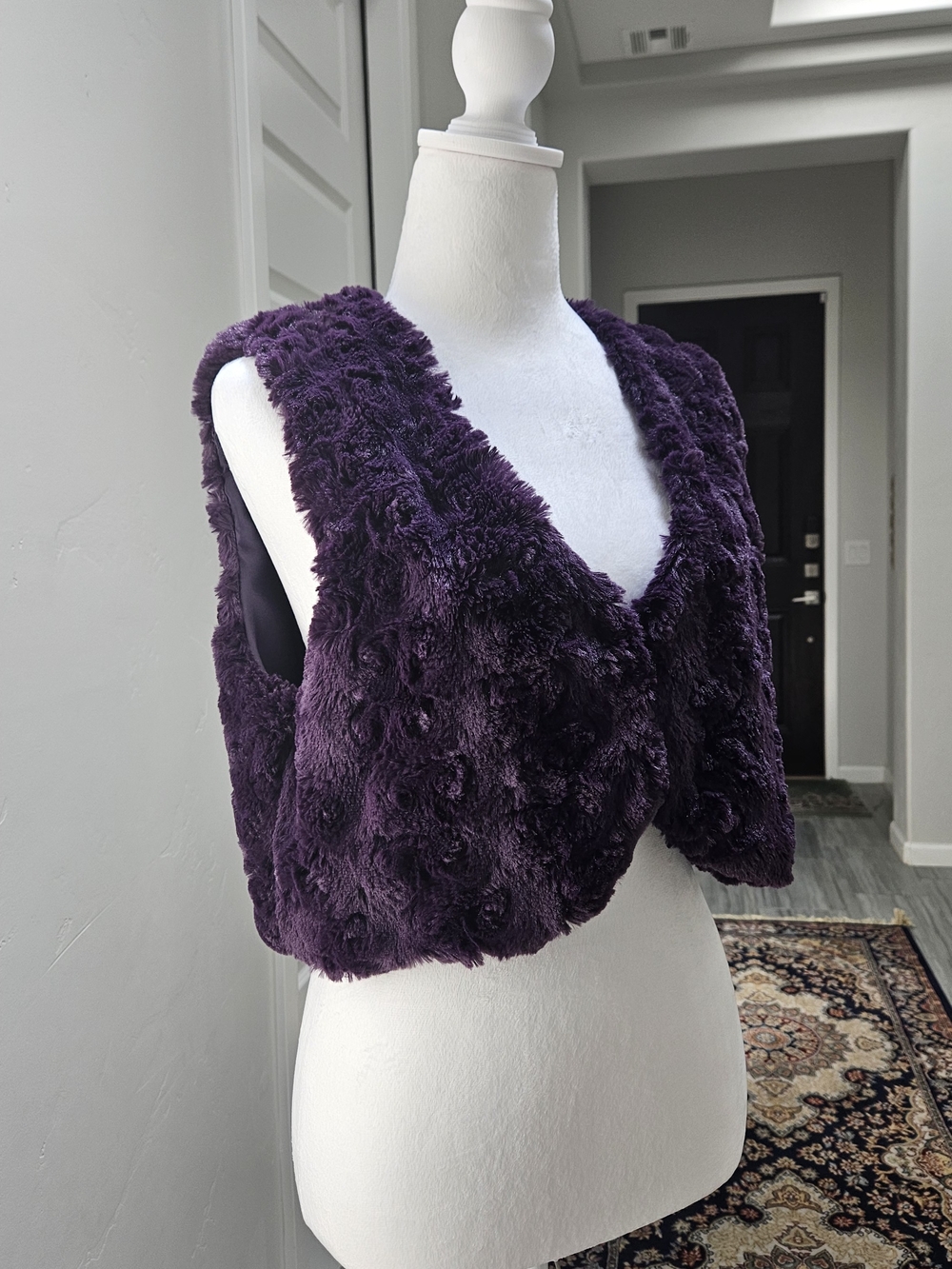 Apt. 9 Plush Faux Fur Vest in Deep Plum